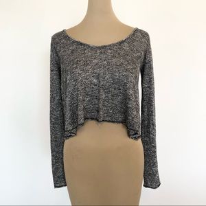 {Hollister} Sparkly Grey Crop Top